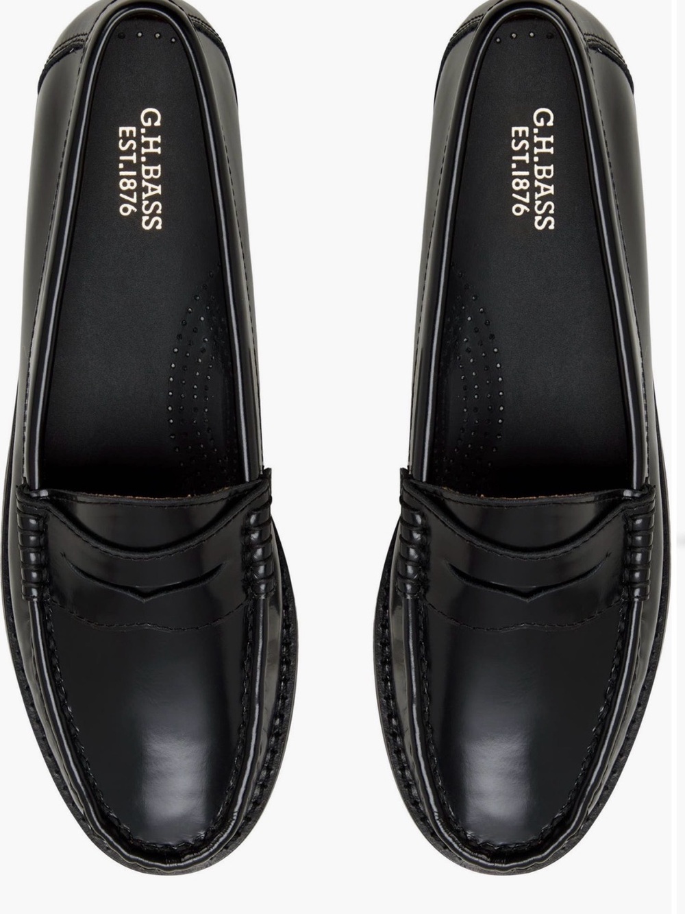 G.H. Bass & Co. Black Leather Penny Loafers